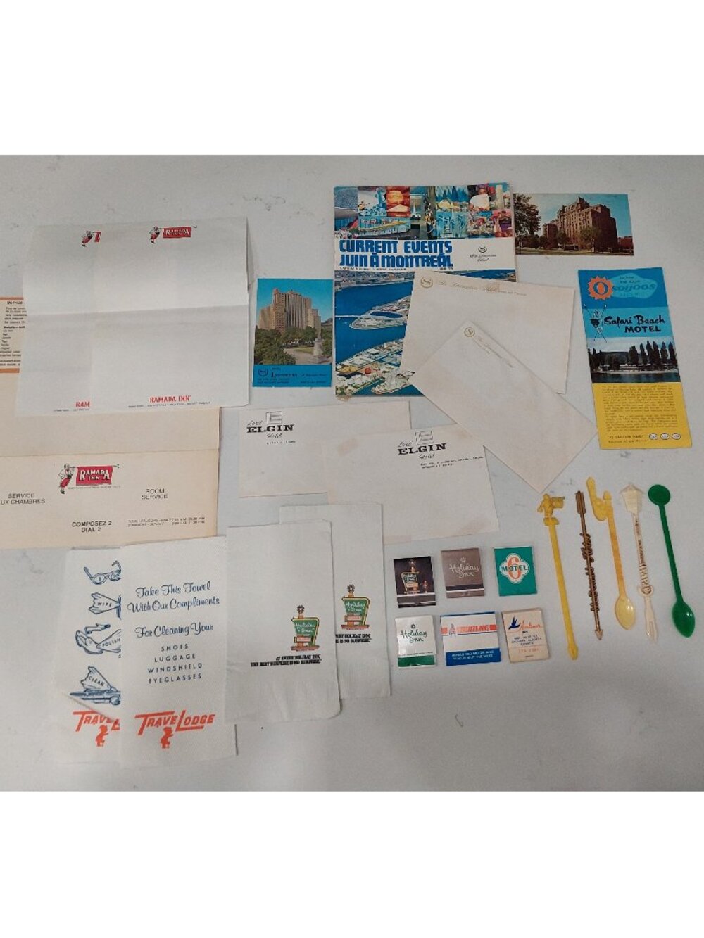 Vintage Canada Hotel Ephemera Souvenir Lot TraveLodge Ramada Laurentian Sheraton
